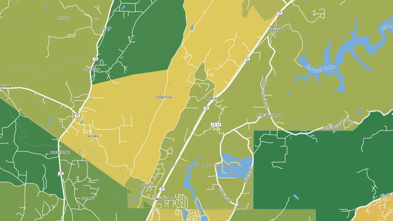 35133, AL Map of Theft Rates