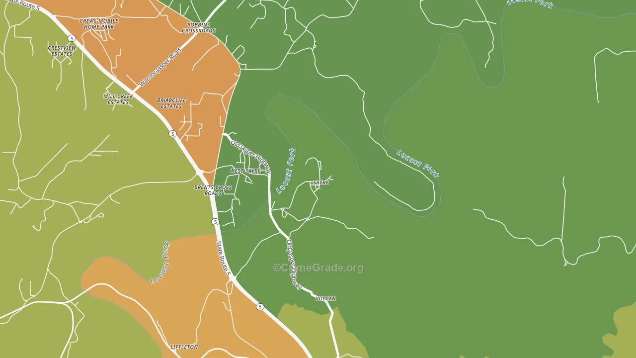 35139, AL Map of Theft Rates