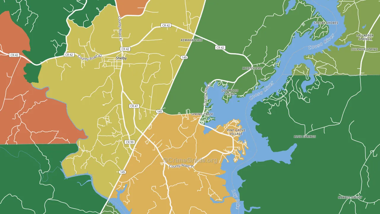 35143, AL Map of Theft Rates