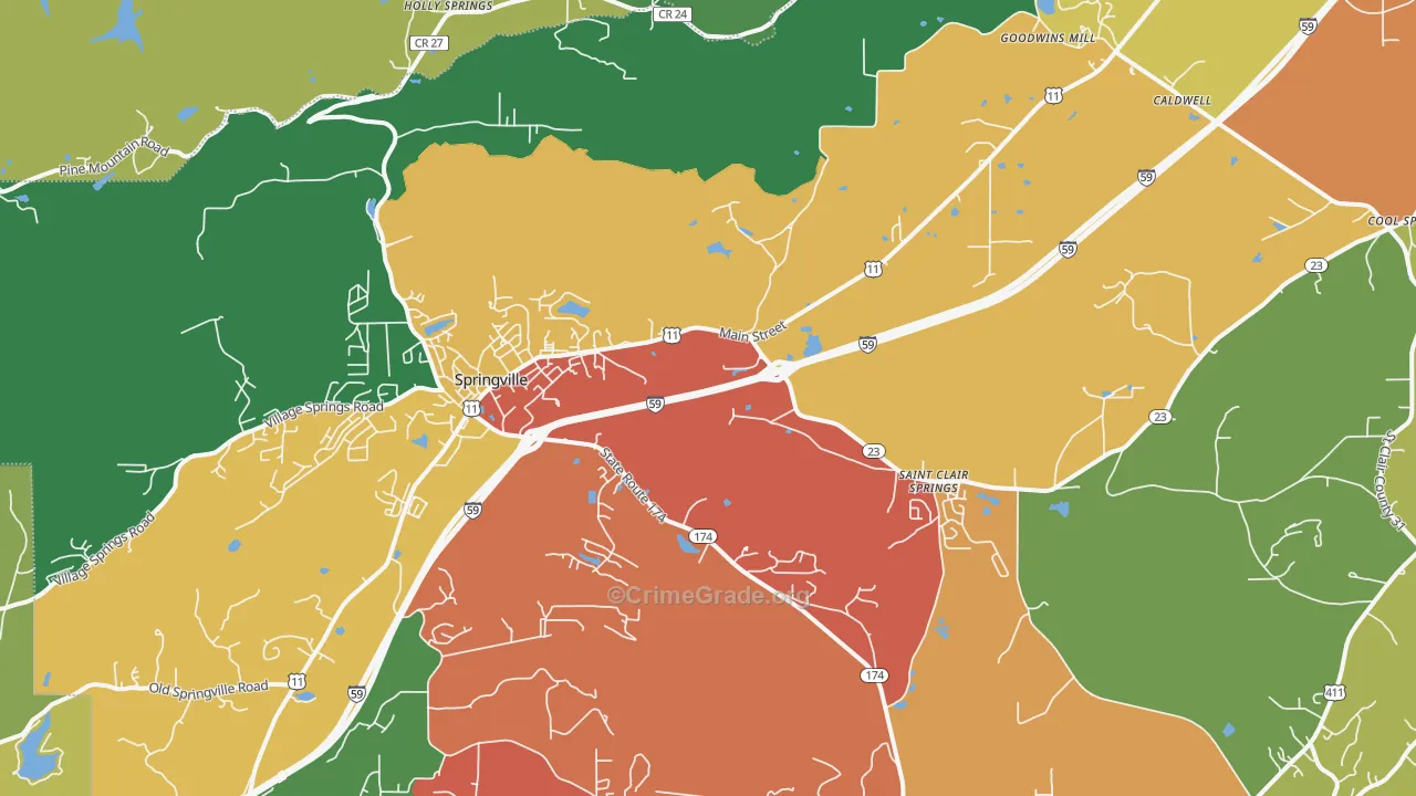 35146, AL Map of Theft Rates
