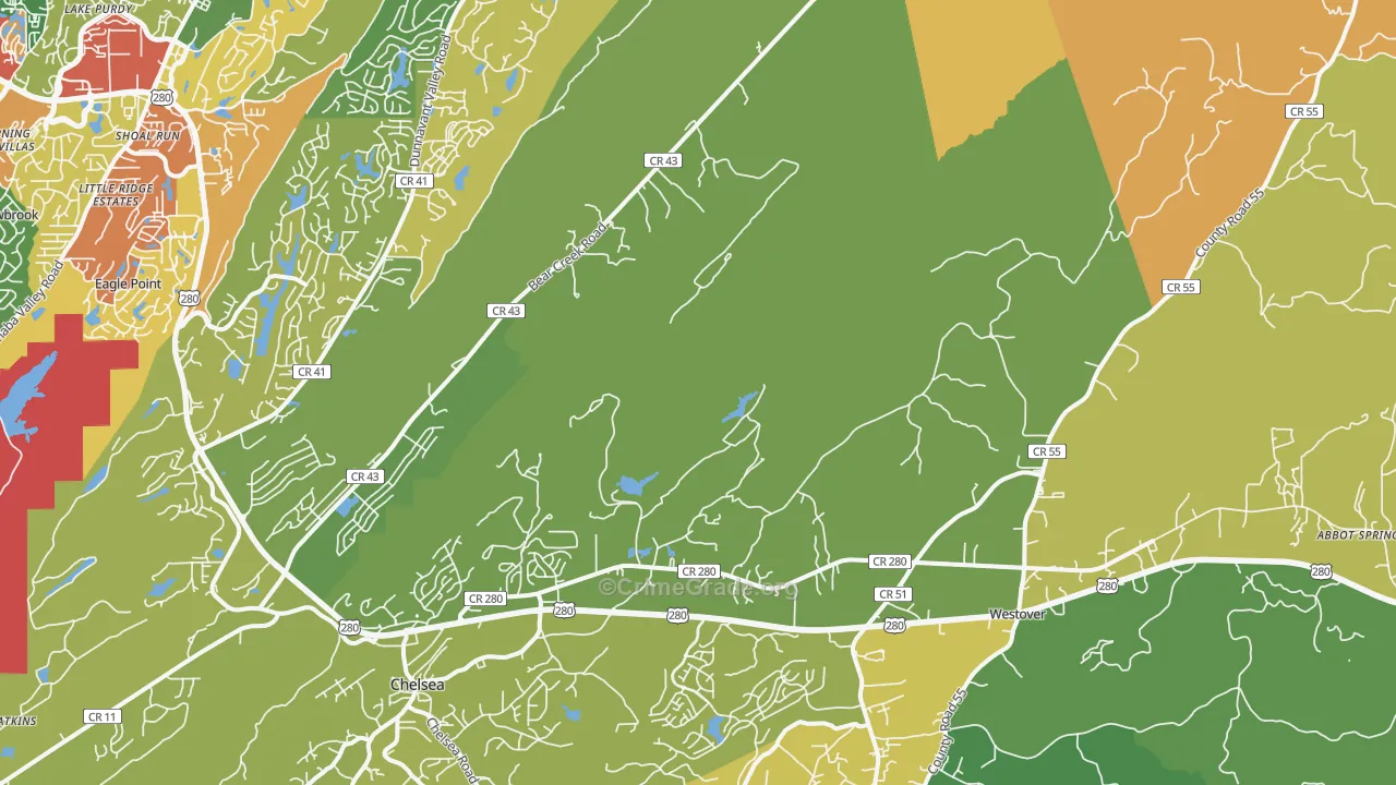 35147, AL Map of Theft Rates
