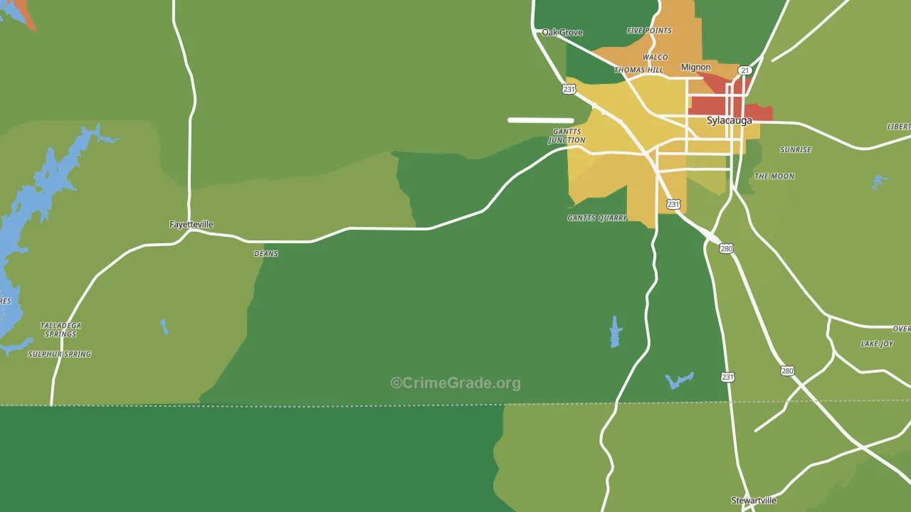 35151, AL Map of Theft Rates
