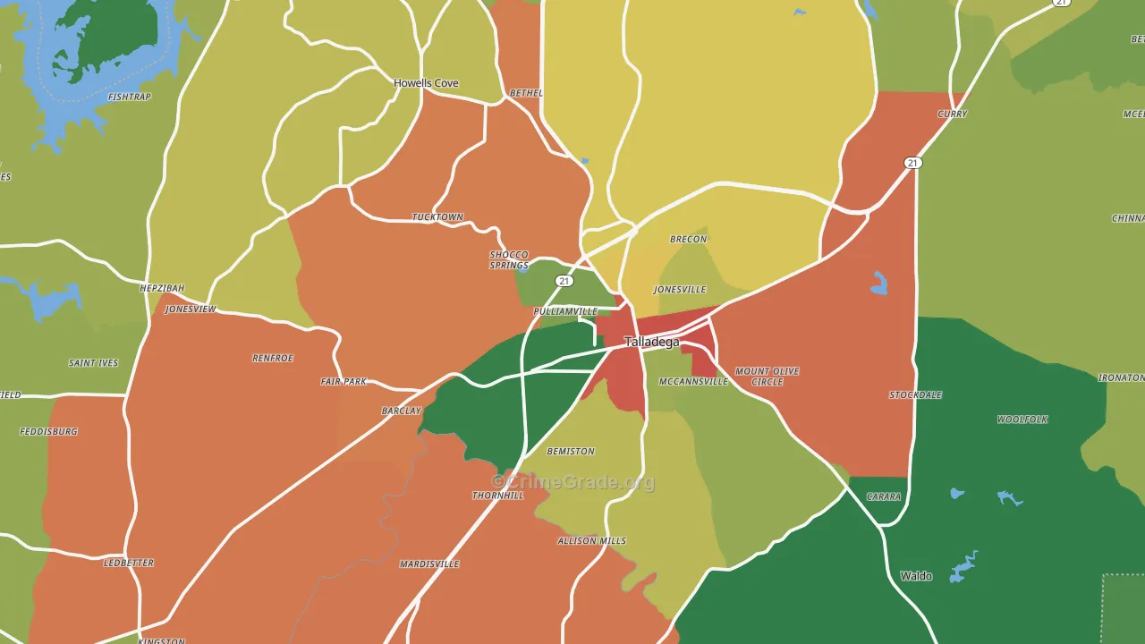 35160, AL Map of Theft Rates