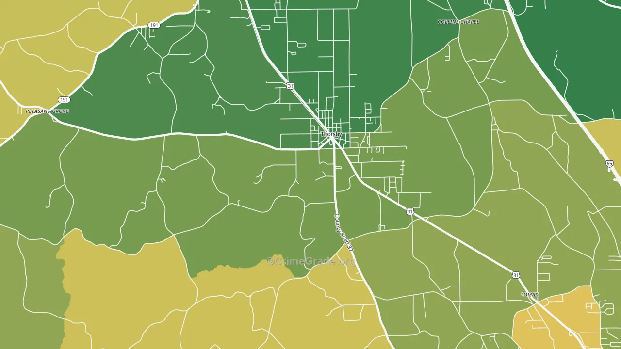 35171, AL Map of Theft Rates