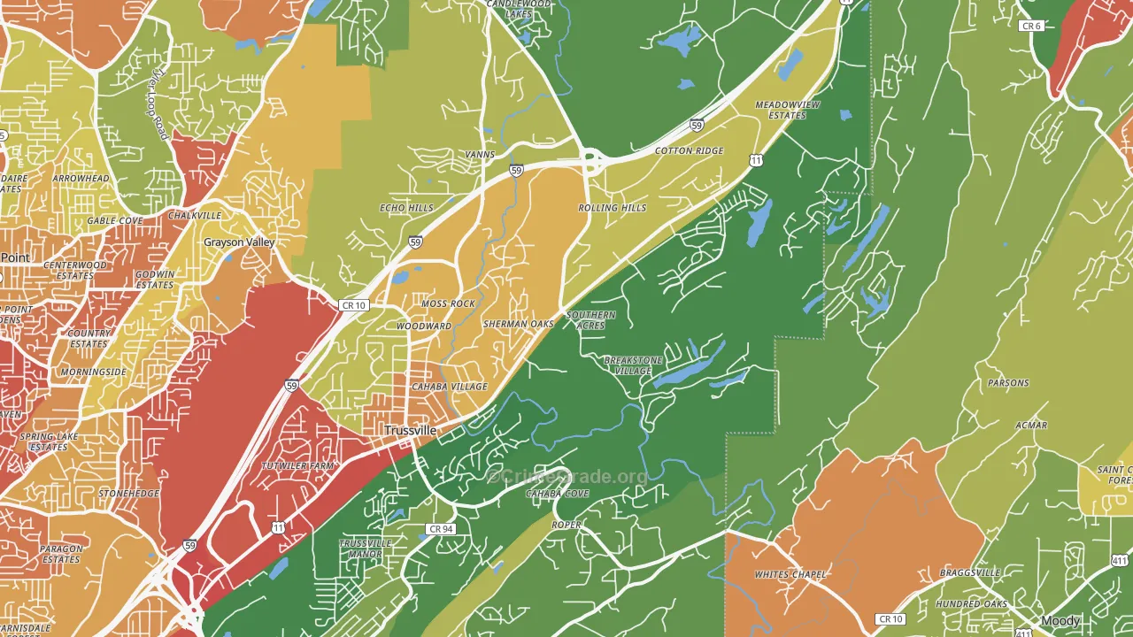35173, AL Map of Theft Rates