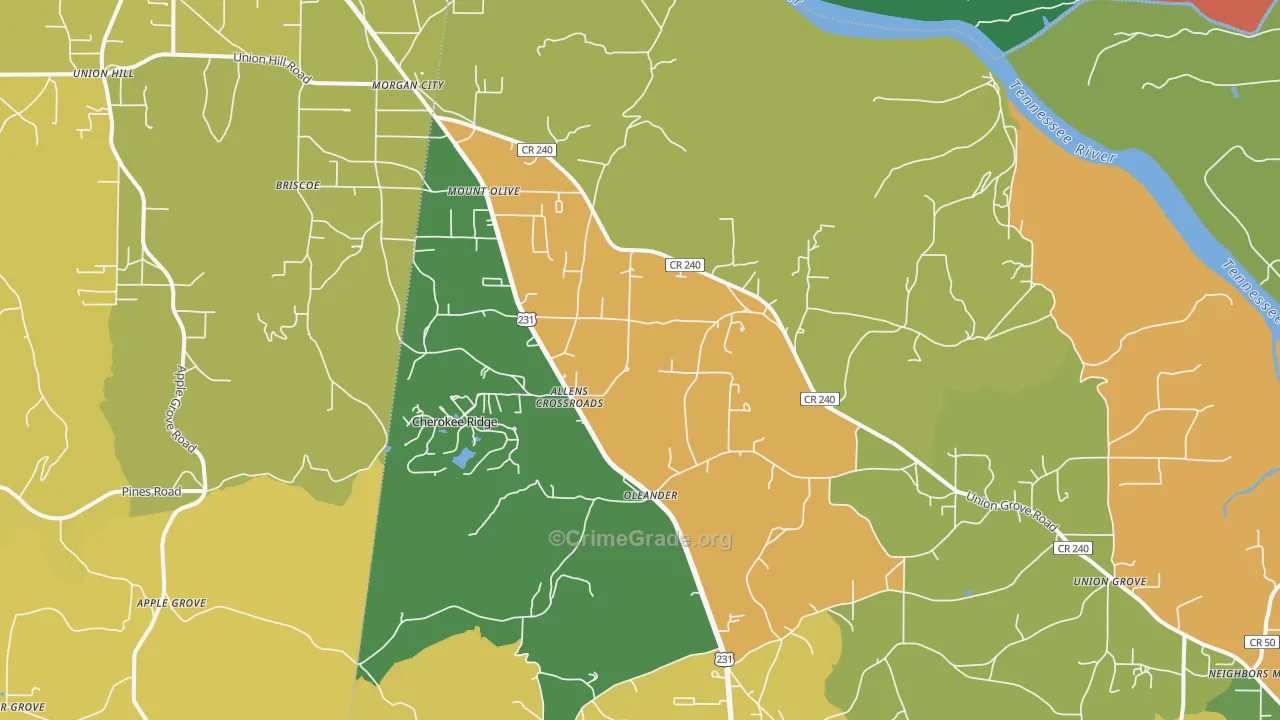 35175, AL Map of Theft Rates