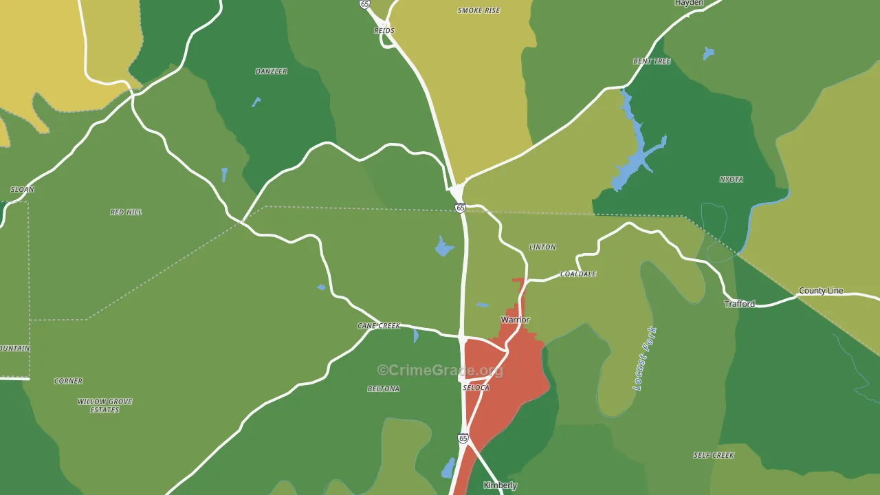 35180, AL Map of Theft Rates