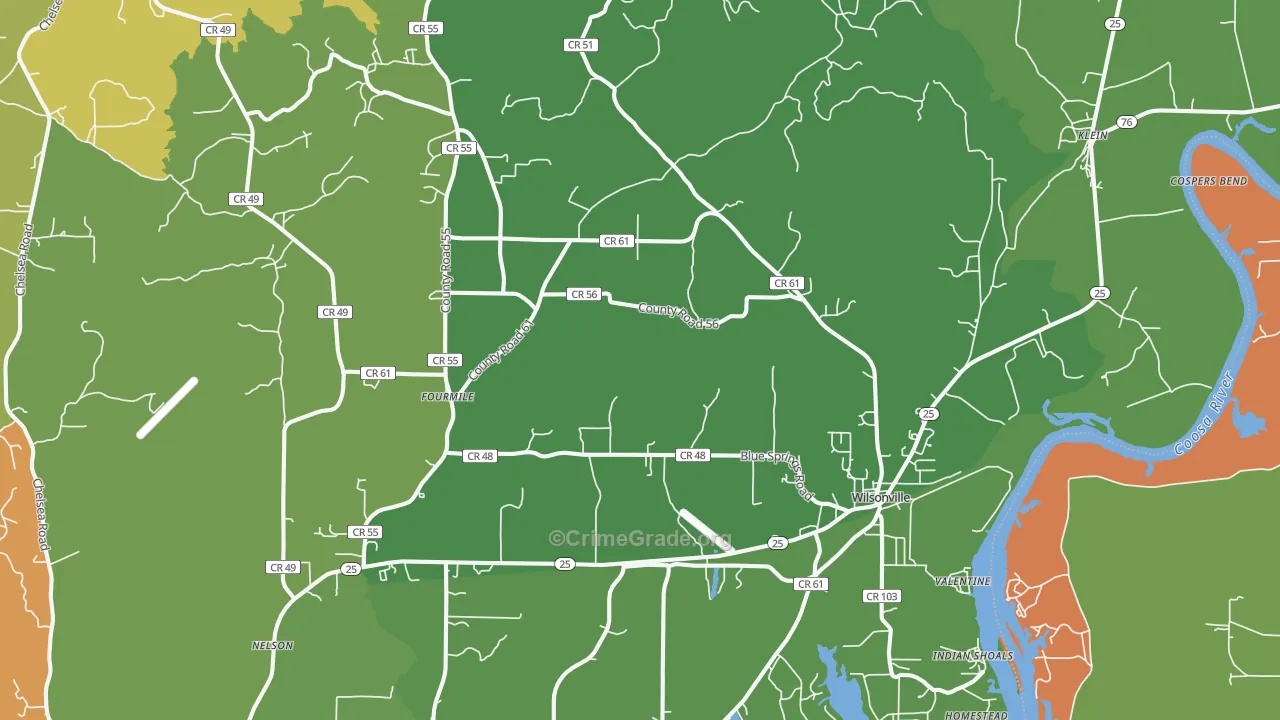 35186, AL Map of Theft Rates