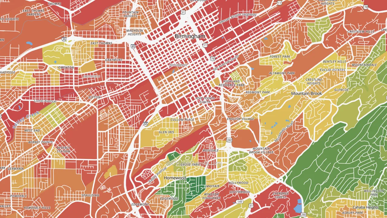 35205, AL Map of Theft Rates