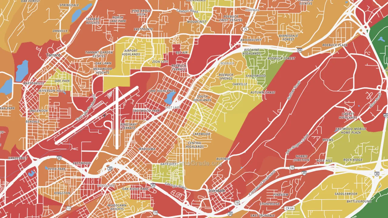 35206, AL Map of Theft Rates