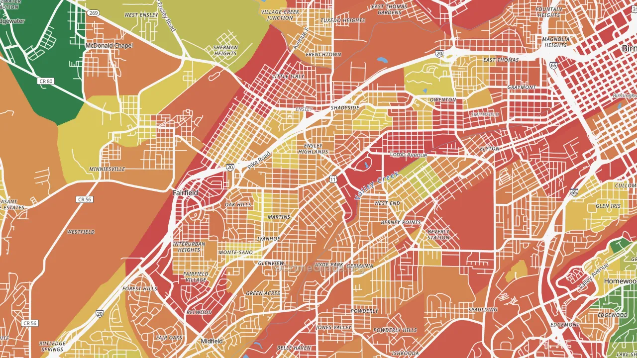 35208, AL Map of Theft Rates