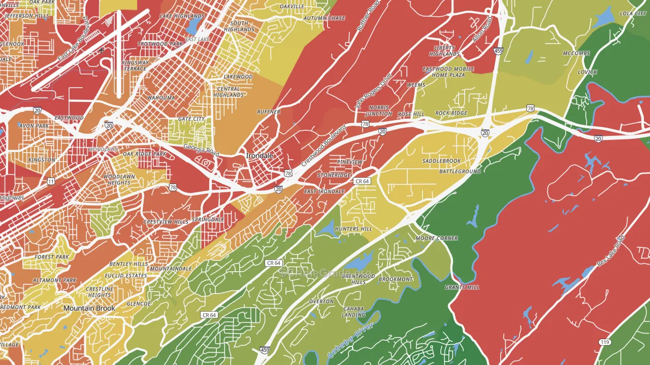35210, AL Map of Theft Rates