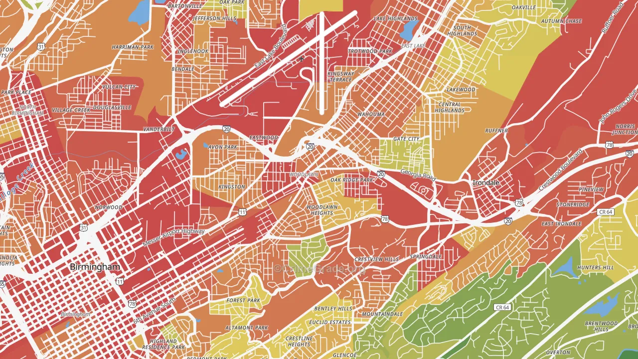 35212, AL Map of Theft Rates