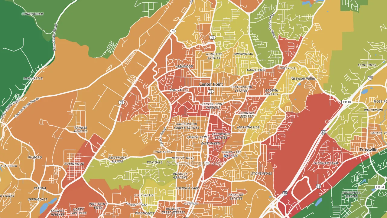 35215, AL Map of Theft Rates