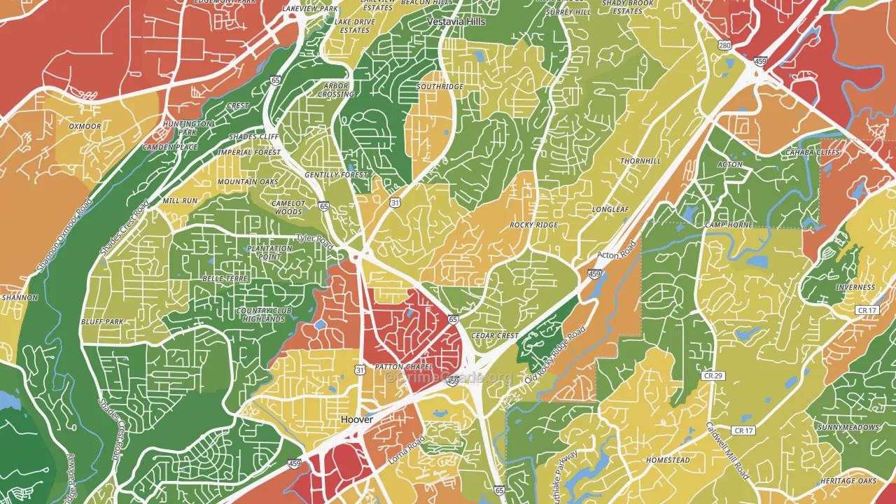 35216, AL Map of Theft Rates