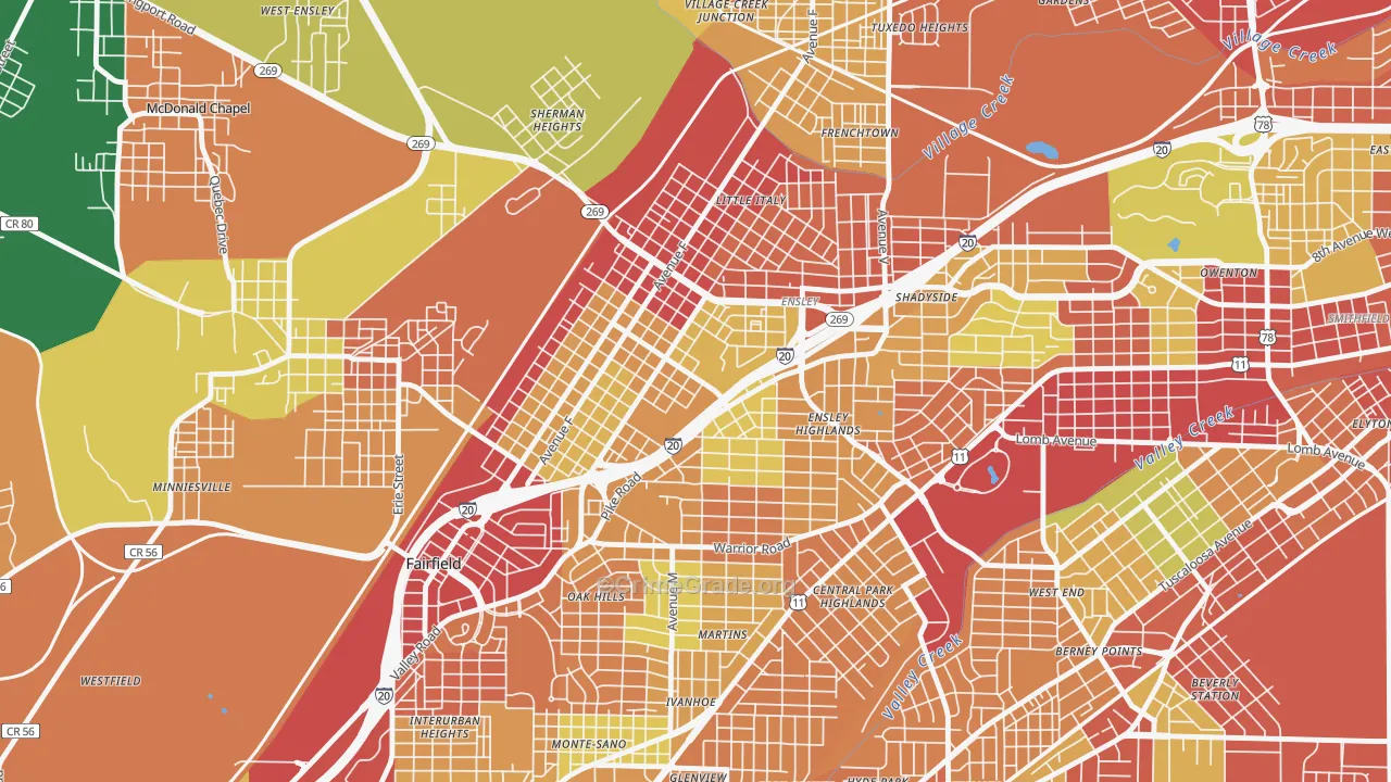 35218, AL Map of Theft Rates