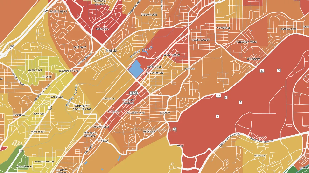 35221, AL Map of Theft Rates