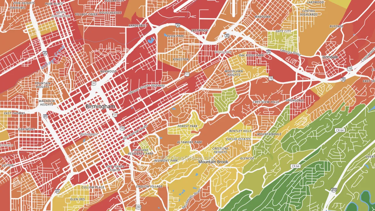 35222, AL Map of Theft Rates