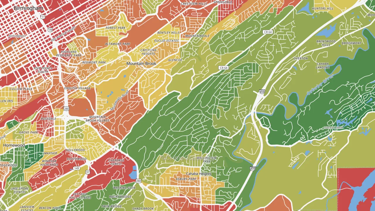 35223, AL Map of Theft Rates