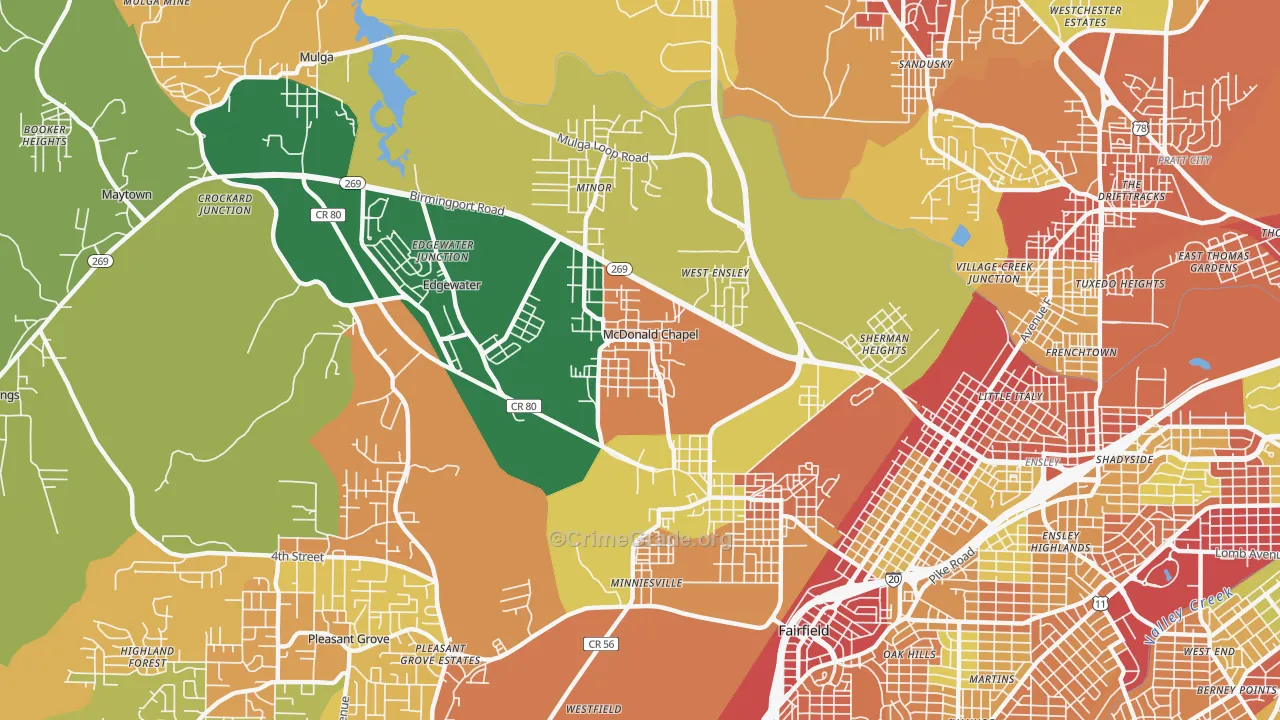 35224, AL Map of Theft Rates