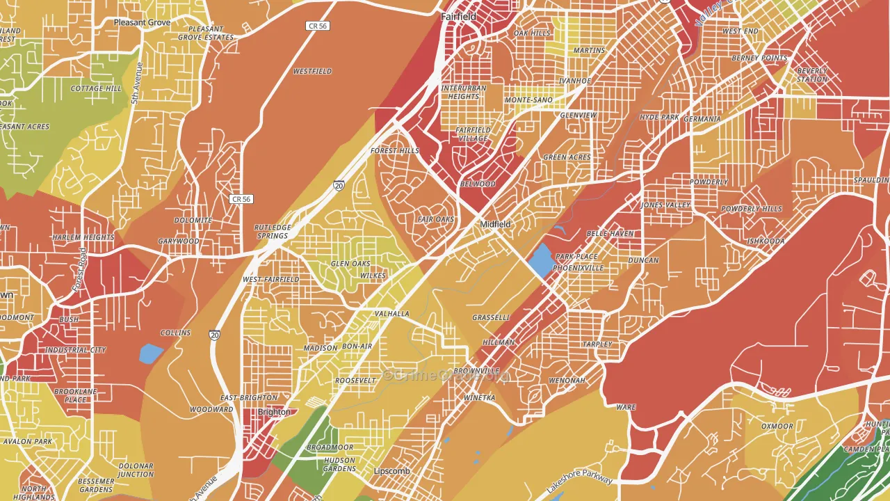 35228, AL Map of Theft Rates