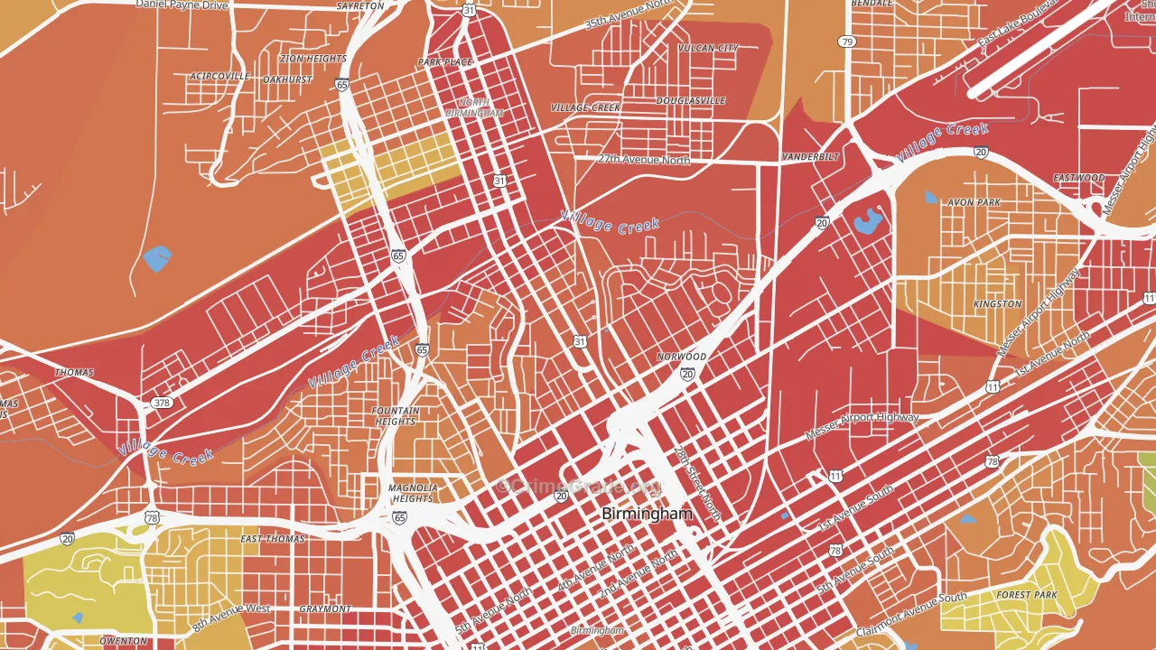 35234, AL Map of Theft Rates