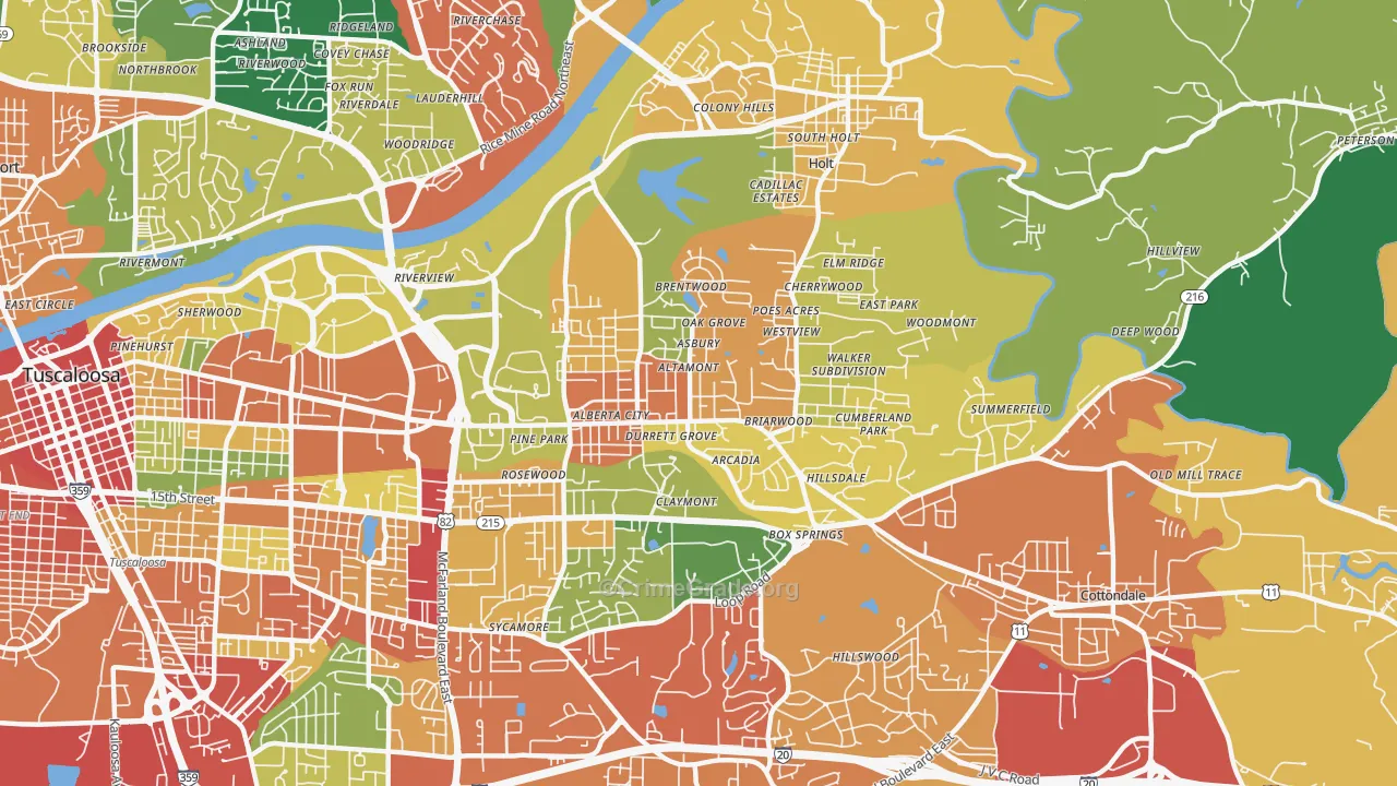 35404, AL Map of Theft Rates