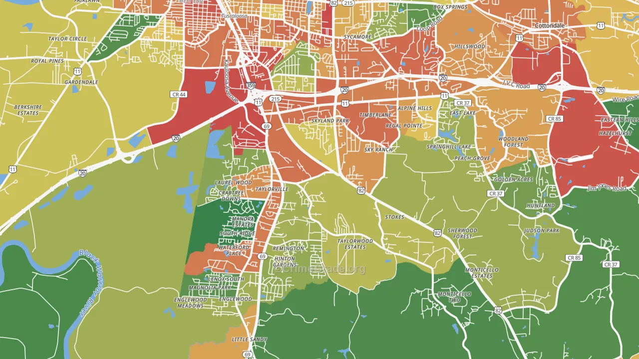 35405, AL Map of Theft Rates