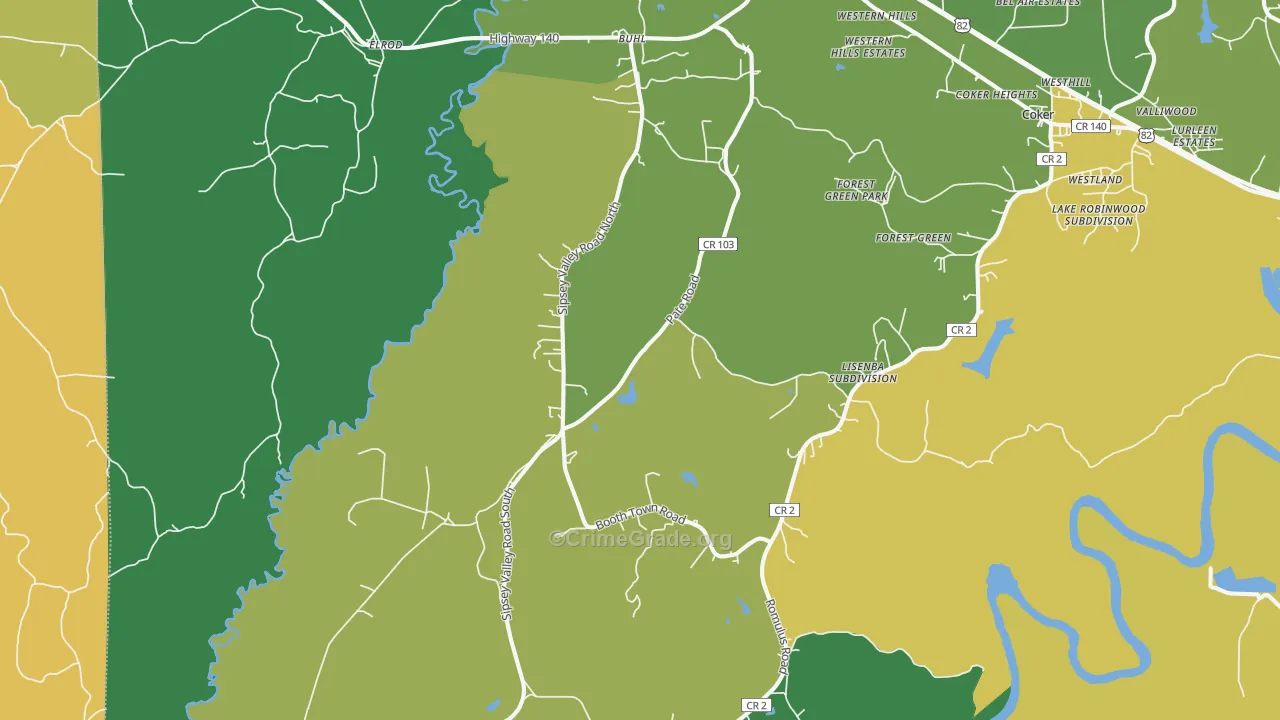 35446, AL Map of Theft Rates