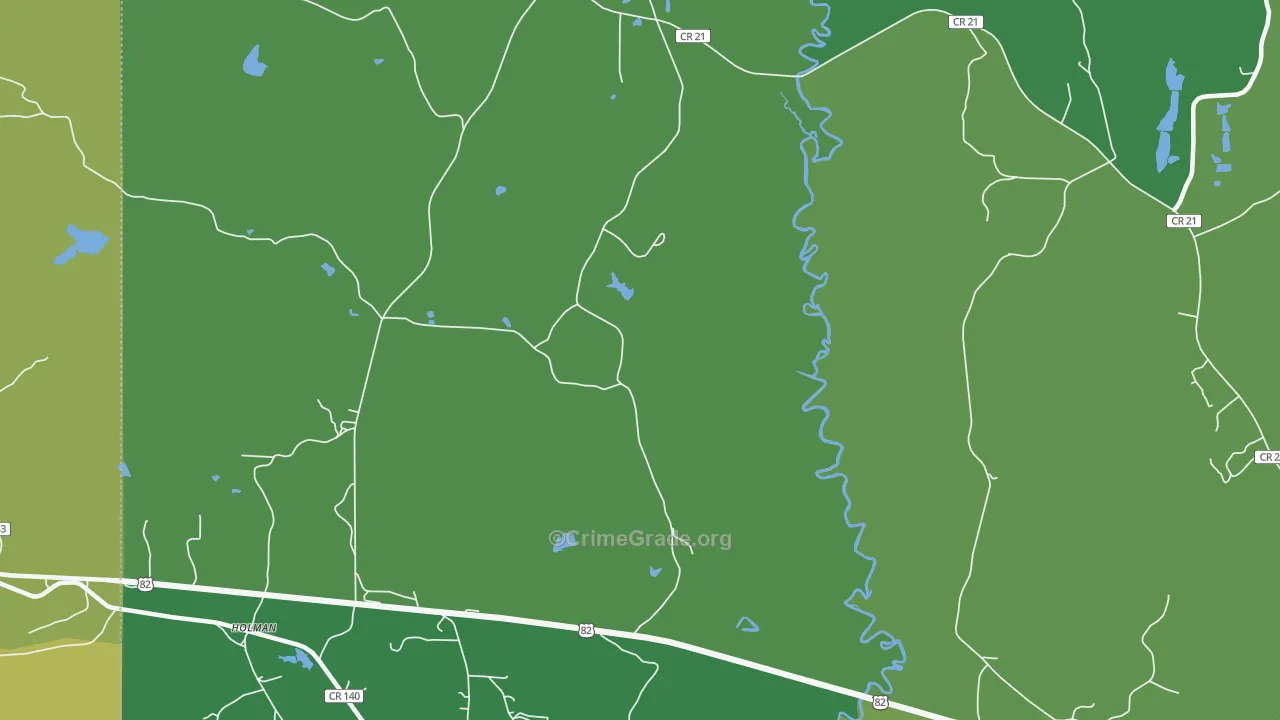 35457, AL Map of Theft Rates
