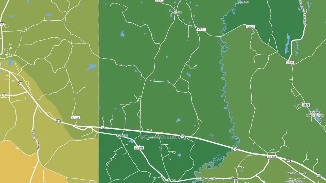 35458, AL Map of Theft Rates