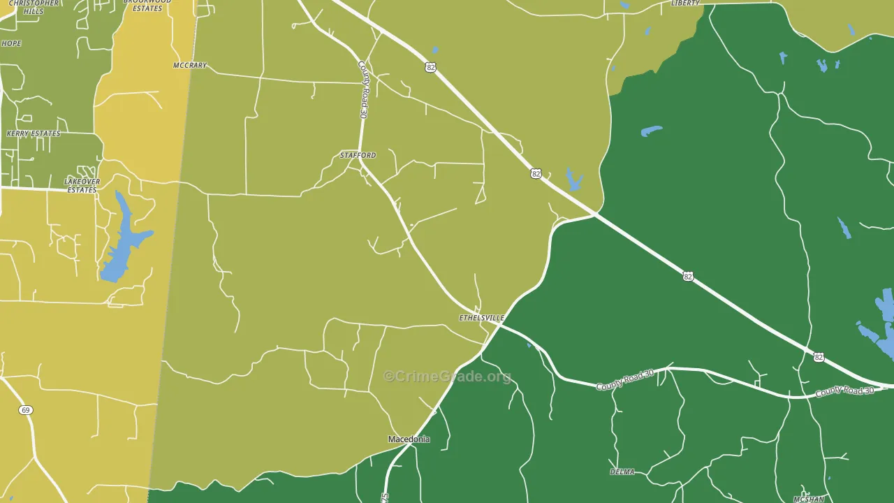 35461, AL Map of Theft Rates