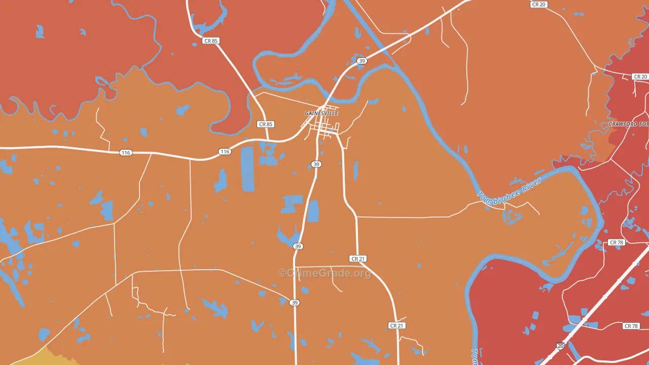 35464, AL Map of Theft Rates