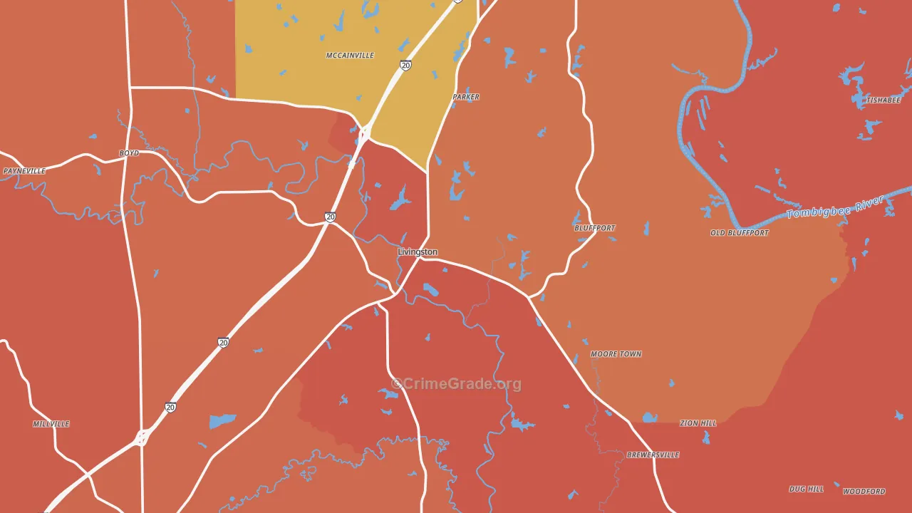 35470, AL Map of Theft Rates