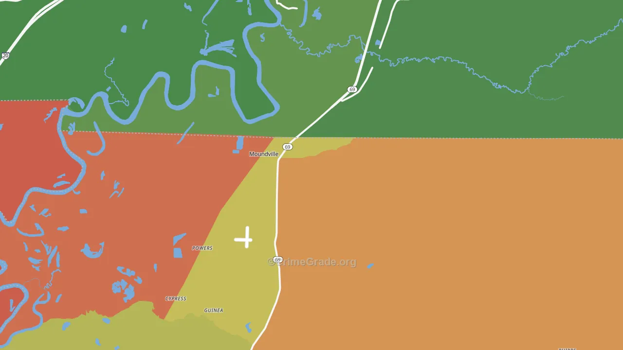 35474, AL Map of Theft Rates