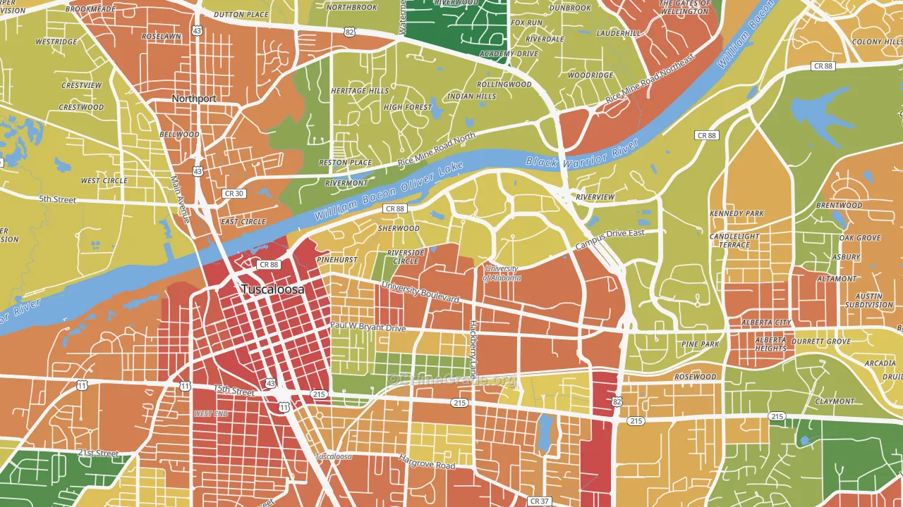 35487, AL Map of Theft Rates