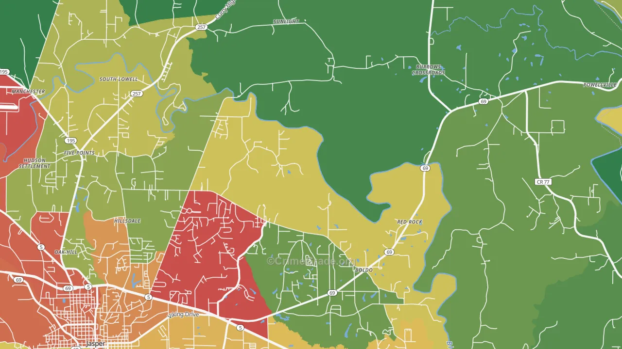 35504, AL Map of Theft Rates
