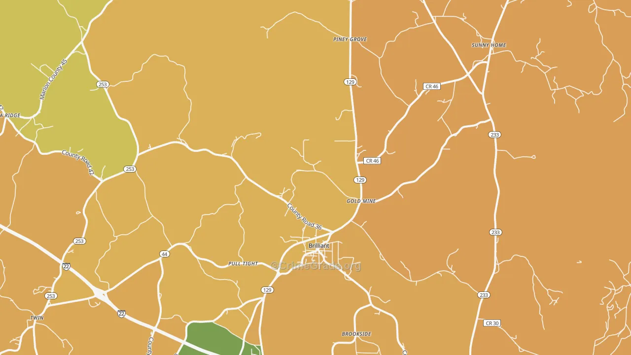 35548, AL Map of Theft Rates