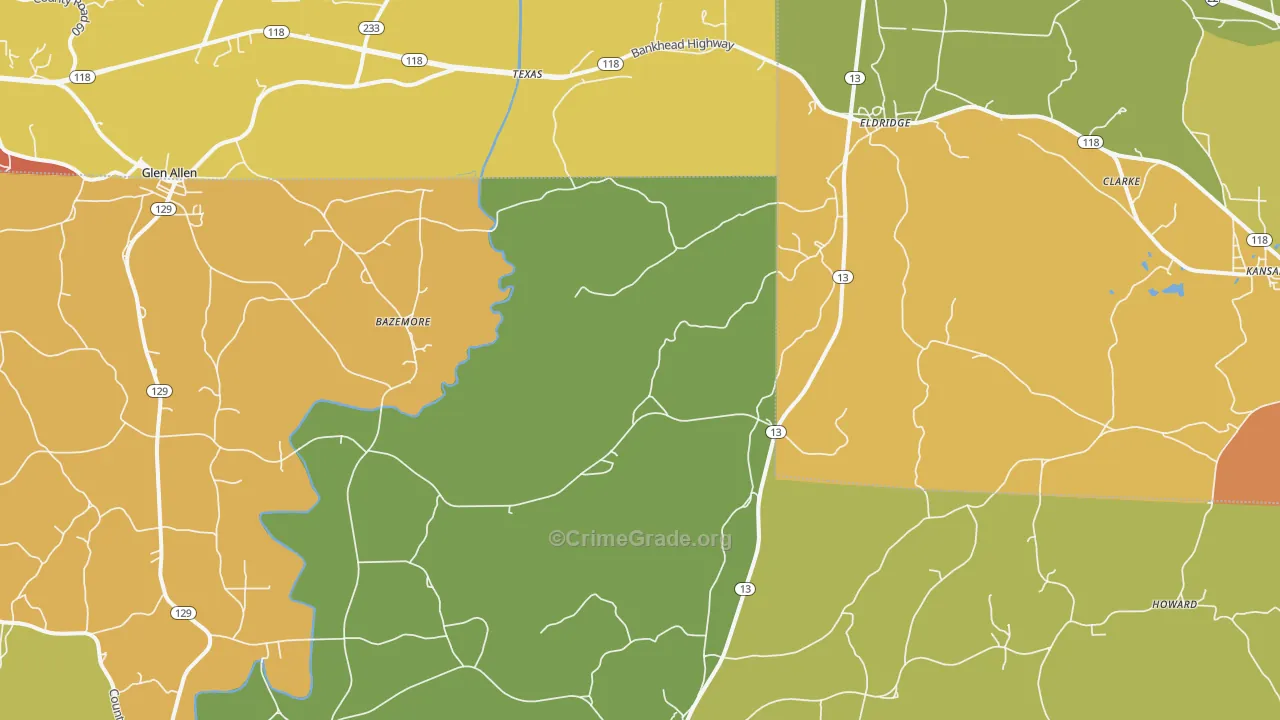 35554, AL Map of Theft Rates