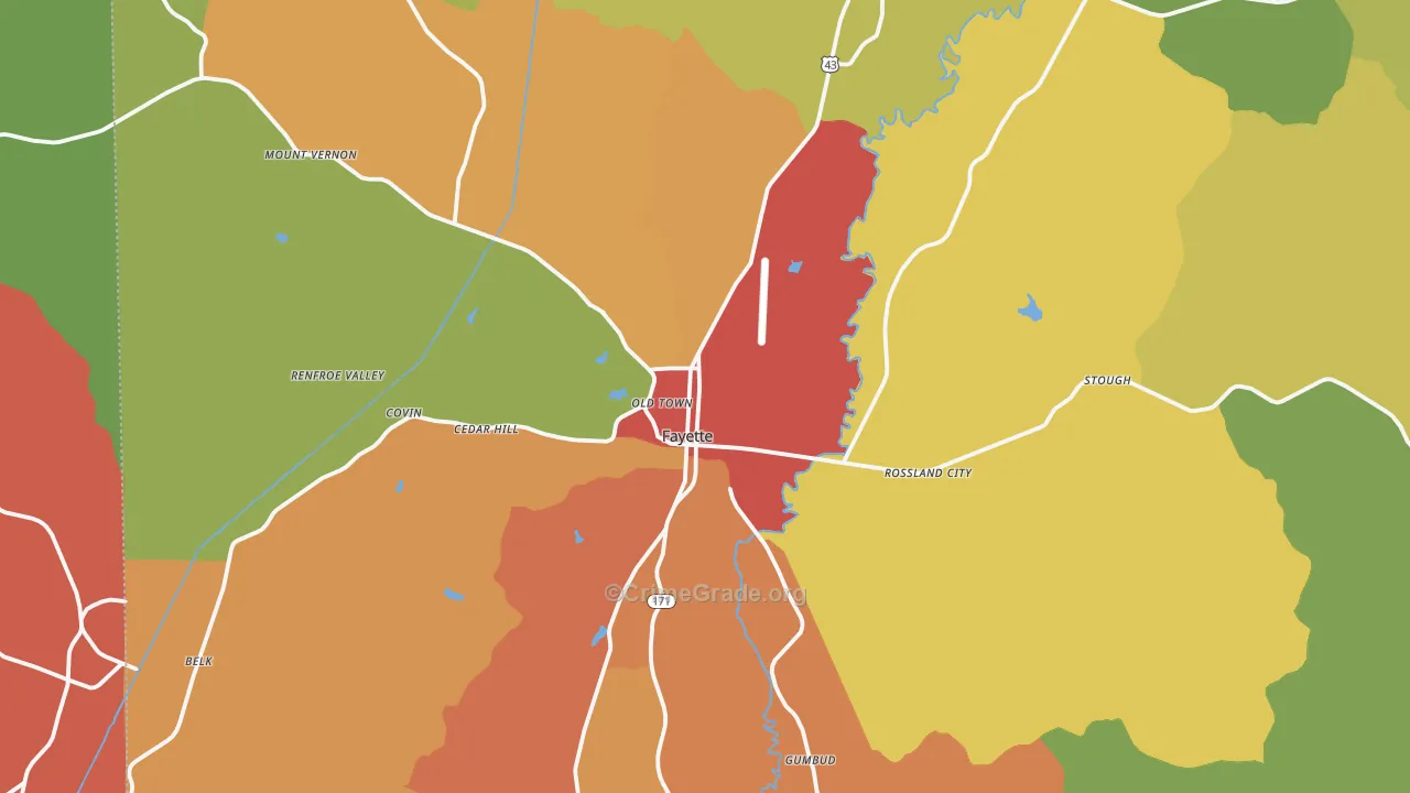 35555, AL Map of Theft Rates