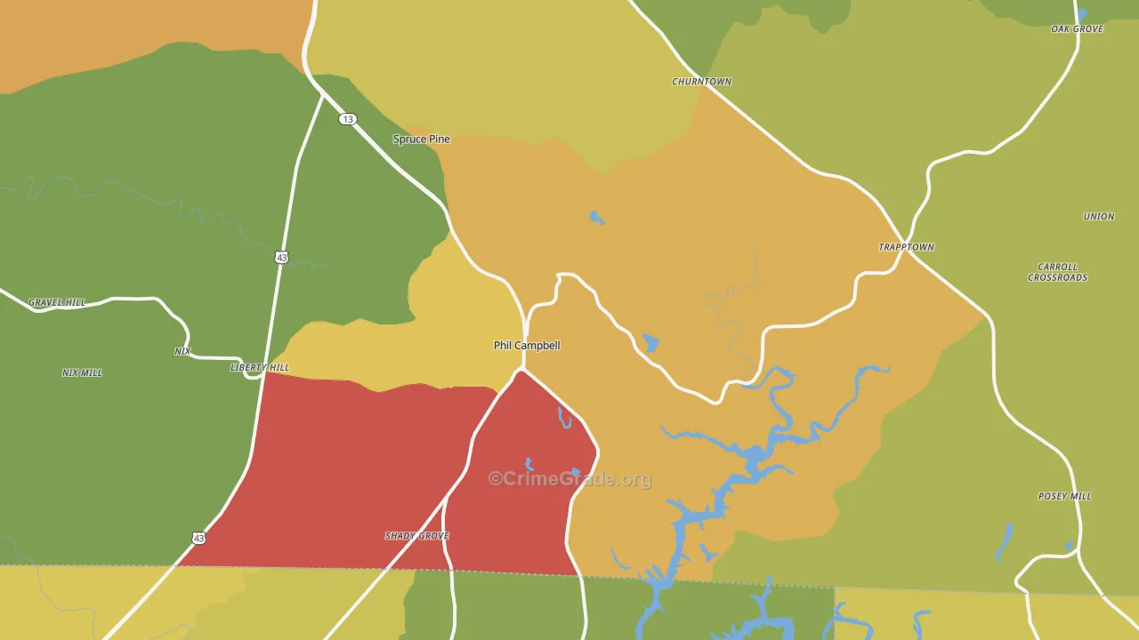 35581, AL Map of Theft Rates