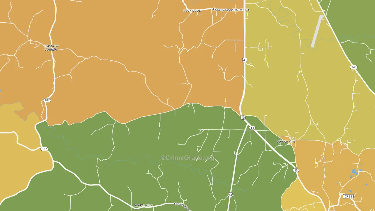 35585, AL Map of Theft Rates