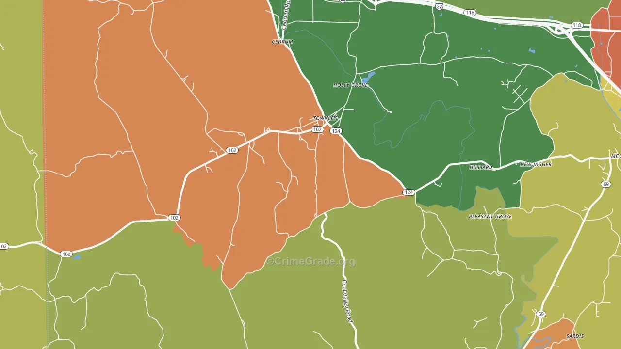 35587, AL Map of Theft Rates