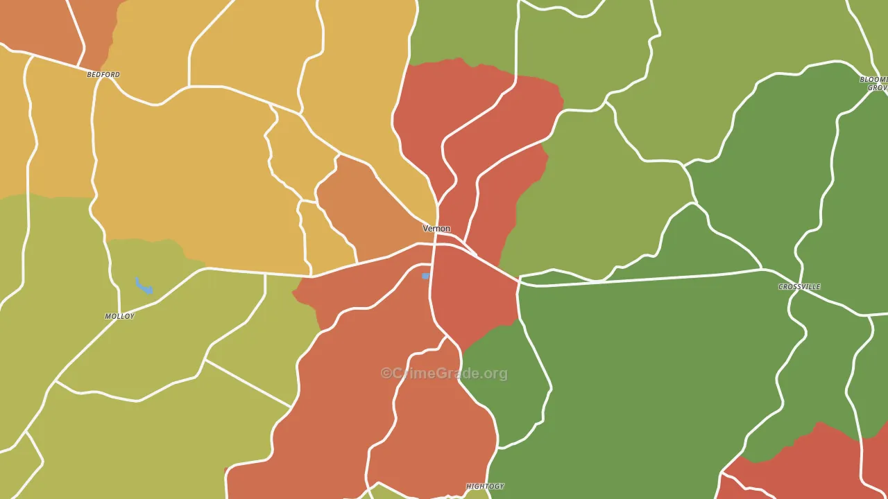 35592, AL Map of Theft Rates