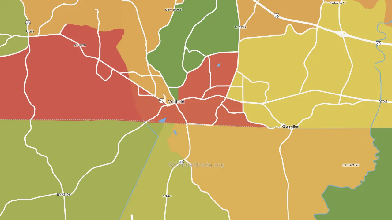 35594, AL Map of Theft Rates