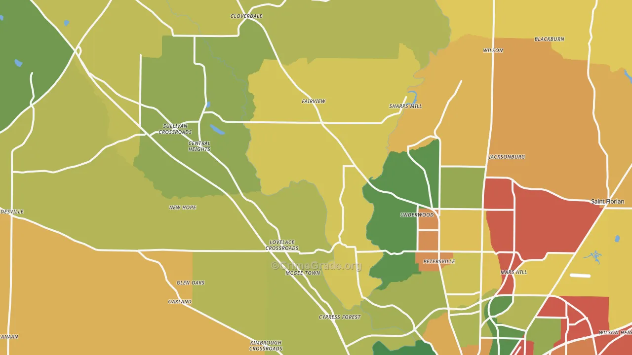 35633, AL Map of Theft Rates