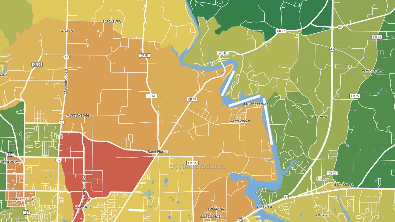 35634, AL Map of Theft Rates