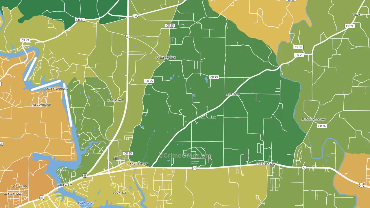 35645, AL Map of Theft Rates