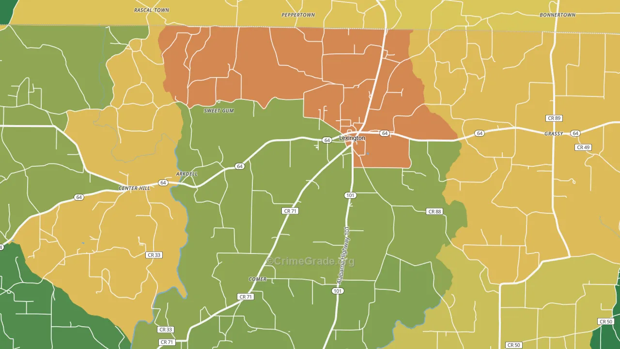 35648, AL Map of Theft Rates