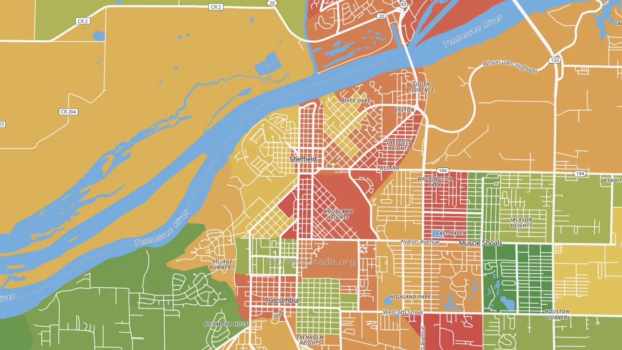 35660, AL Map of Theft Rates